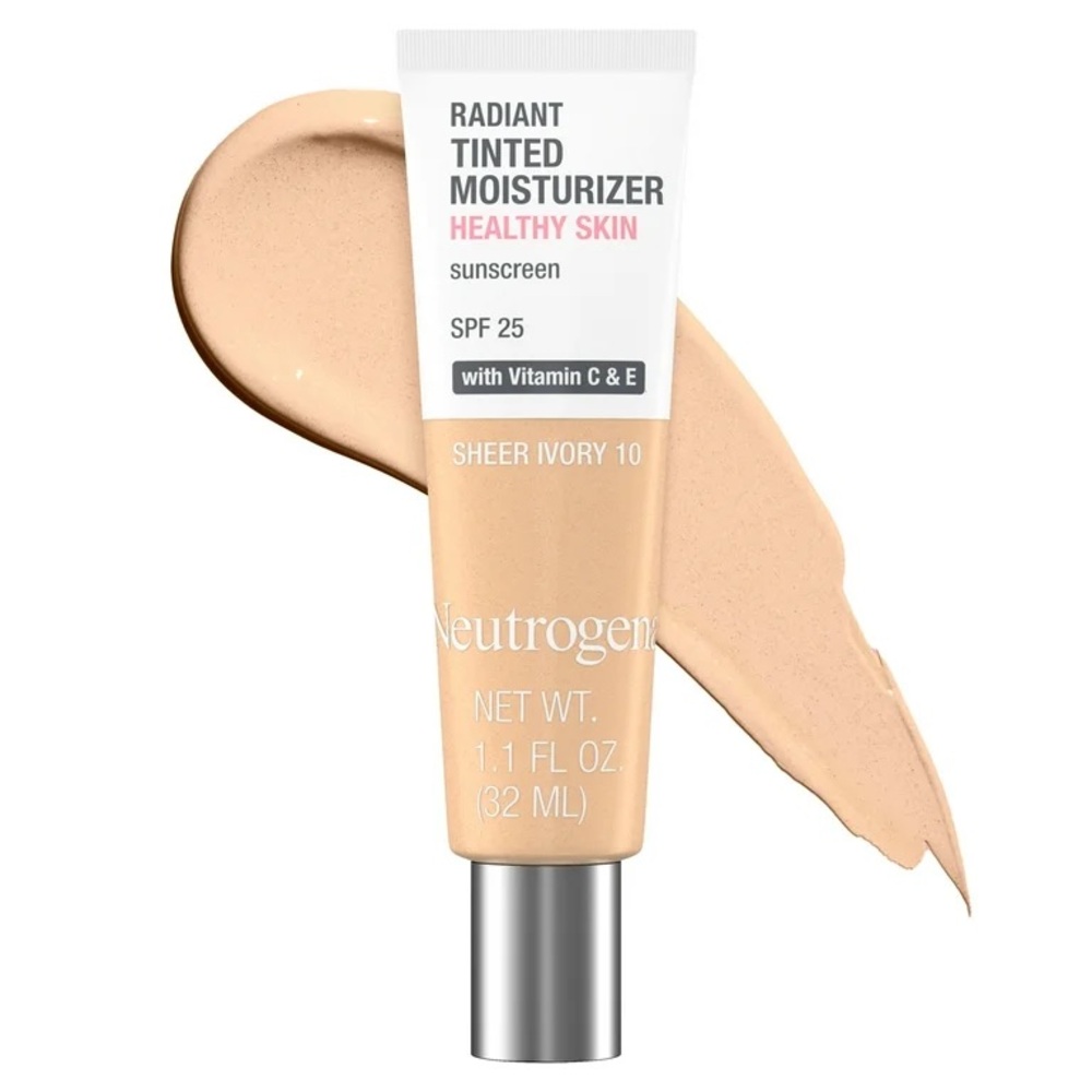 NEUTROGENA Radiant Tinted Face Moisturizer, Sheer Ivory 10, NEW